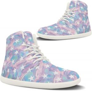 Pugasmiru Женские зимние ботинки Barefoot с широкой пяткой, с утеплителем, для прогулок на улице, противоскользящие, с белой подошвой