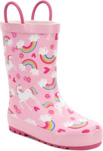 Детские резиновые сапоги Western Chief с ручками для надевания - премиальные водонепроницаемые сапоги для мальчиков и девочек, Unicorn Fields