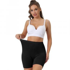 Женское нижнее белье-боксеры до середины бедра, мягкие эластичные трусики для мальчиков с полным покрытием ALLEGRA K, черный