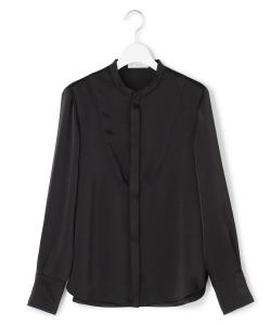 Рубашка с ниспадающим атласным воротником-стойкой