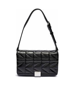 Кожаная сумка через плечо со стеганой подкладкой Karl Lagerfeld, черный