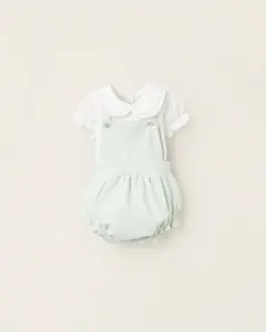 Набор для малыша с оборками и английской вышивкой Zippy, бирюзовый