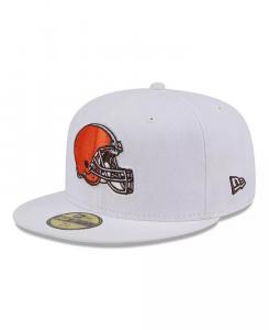 Мужская белая приталенная шляпа Cleveland Browns Omaha 59FIFTY New Era, белый