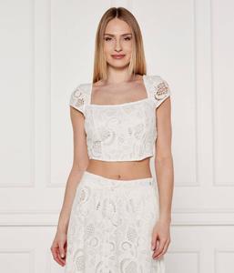 Футболка домитиль Cropped fit Guess Jeans, белый