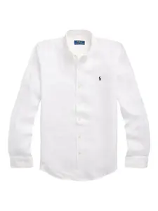Льняная рубашка с длинными рукавами POLO RALPH LAUREN, белый
