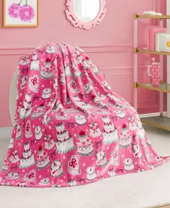 Детский плюшевый плед, 127 x 178 см Juicy Couture, розовый/вишневый