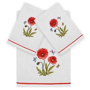 Linum Home Textiles Polly Набор полотенец для ванной и рук с цветочным принтом, 3 предмета, цвет Silver