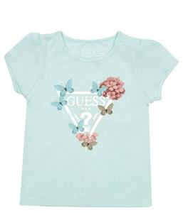 Футболка детская Guess с бабочками, зеленый