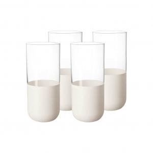 Стакан для лонгдринка Longdrinkbecher Manufacture Rock 300 мл, набор из 4 бело-прозрачных Villeroy & Boch, Weiß-transparent
