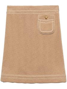 Prada трикотажная хлопковая мини-юбка, нейтральный цвет