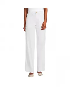 Узкие брюки-чинос с высоким поясом и рисунком "елочка" в стиле utility Lands' End, белый