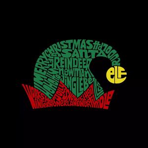 Рождественская шапка эльфа — мужская футболка с рисунком Word Art LA Pop Art, серый