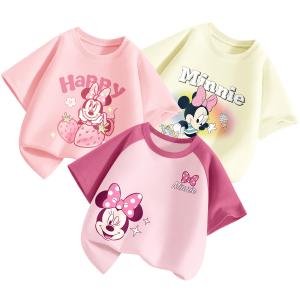 Футболка 3 шт, для детей 3-7 лет Disney, слоновая кость