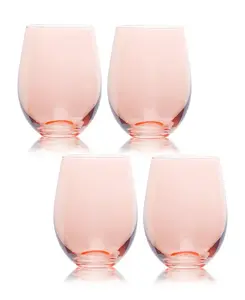 Бокалы для вина Carnival без ножек, 19 унций, набор из 4 шт. Qualia Glass, pink