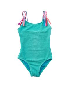 Пляжный линго плетеная бахрома цельный купальник Beach Lingo, зеленый