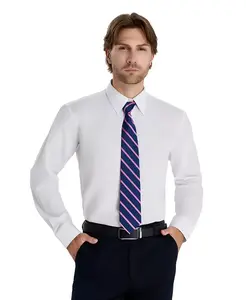 Мужская классическая рубашка сплошного цвета Club Room, белый