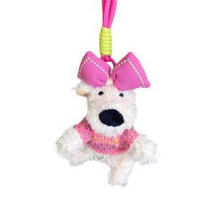 Стильный кулон с бантом, плюшевый брелок в виде тибетской горной собаки, высота 15см MERCONSER, розовый