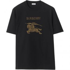 Футболка с вышитым логотипом Burberry, черный