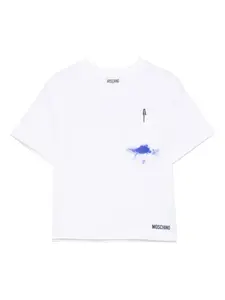 Футболка с принтом Moschino Kids, белый