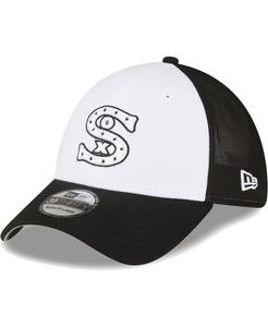 Мужская черно-белая бейсболка Chicago White Sox 2023 для тренировок на поле 39THIRTY Flex Hat New Era