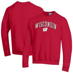 Мужской красный свитшот wisconsin badgers arch over logo Champion