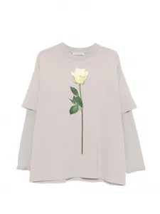 Многослойная футболка с графическим принтом Acne Studios, бежевый