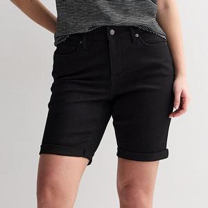 Женские джинсовые шорты-бермуды с манжетами Sonoma Goods For Life, Black