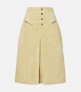 Юбка миди из замши Chloé, Dusty Wheat