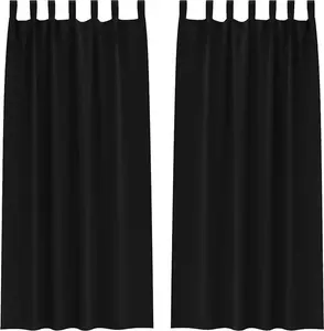 Плотные шторы с кольцами, 2 шт., черные, 260 x 140 см vidaXL