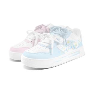 Мужские низкие скейтбордистские кроссовки с противоскользящей подошвой, амортизацией и износостойкостью Anta, синий розовый mismatched