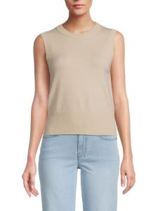 Жилет-свитер из смесовой шерсти Vince, цвет Light Oat