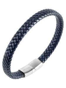 Adeliás Браслет унисекс - текстильный браслет из кожи, 20 см, синий