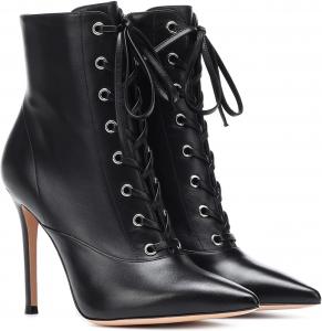 Женские ботильоны с заостренным носком на высоком каблуке, шнуровкой, стойкой к щиколотке, модные ботинки на шпильке с боковой молнией, короткие ботильоны, сексуальные туфли для свадебной вечеринки, платье Generic, Black