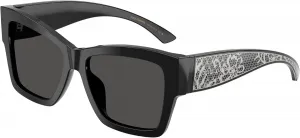 Серые прямоугольные солнцезащитные очки Dolce & Gabbana, 501/87 - Black - Dark Grey