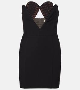 Мини-платье без бретелей с вырезом Nensi Dojaka, Black
