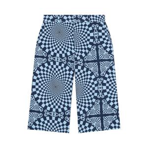 BLUEMARBLE Шорты с фолк-шахматным принтом, Синие
