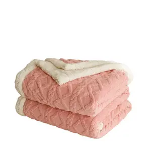 Пледы, пледы для дивана и флисовые одеяла Junai, розовый