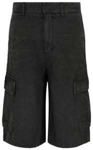 Джинсовые шорты-карго Givenchy с вышивкой, черные