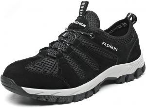 Мужские походные кроссовки дышащие легкие для улицы, трейл-раннинга, летние водные обувь для прогулок, рыбалки, путешествий и повседневного спорта Qacksv, черный