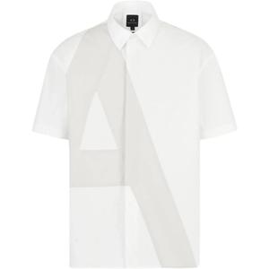Armani Exchange Мужская рубашка AE SS23, белая с серым