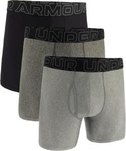Мужские боксеры Under Armour Charged Cotton 6-inch Boxerjock, 3 шт, Black/Grey/Dark Grey
