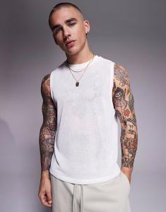 Объемная майка ASOS DESIGN кремового цвета