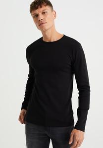 Футболка с длинным рукавом WE Fashion, черная