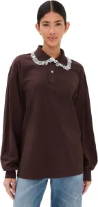 Женский поло с длинным рукавом и кружевной отделкой Tanner Fletcher Cletus