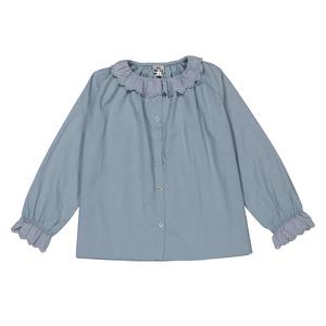 Bonton Девочки Голубая Поплин Длинный Рукав Блузка