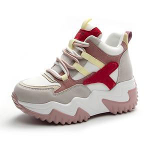 The mystery of glamour Высокие массивные кроссовки женские с красной флисовой подкладкой, цвет Red Fleece-Lined