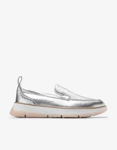 Женские мокасины из мягкой кожи Cole Haan, серебряный