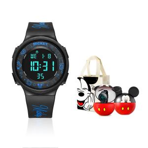 Disney Часы Mickey Series Electronic Movement Rubber Strap Watch Men's Watch Black Dial
