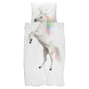 Комплект постельного белья из хлопка Единорог 135 x 200 см вкл. 1 наволочка 80 х 80 см Snurk