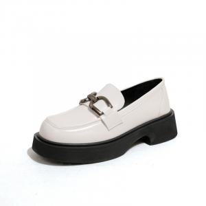 Лоферы 4,5 см женские бежевые Ouumeis, экрю